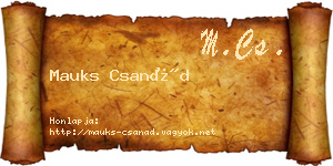 Mauks Csanád névjegykártya
